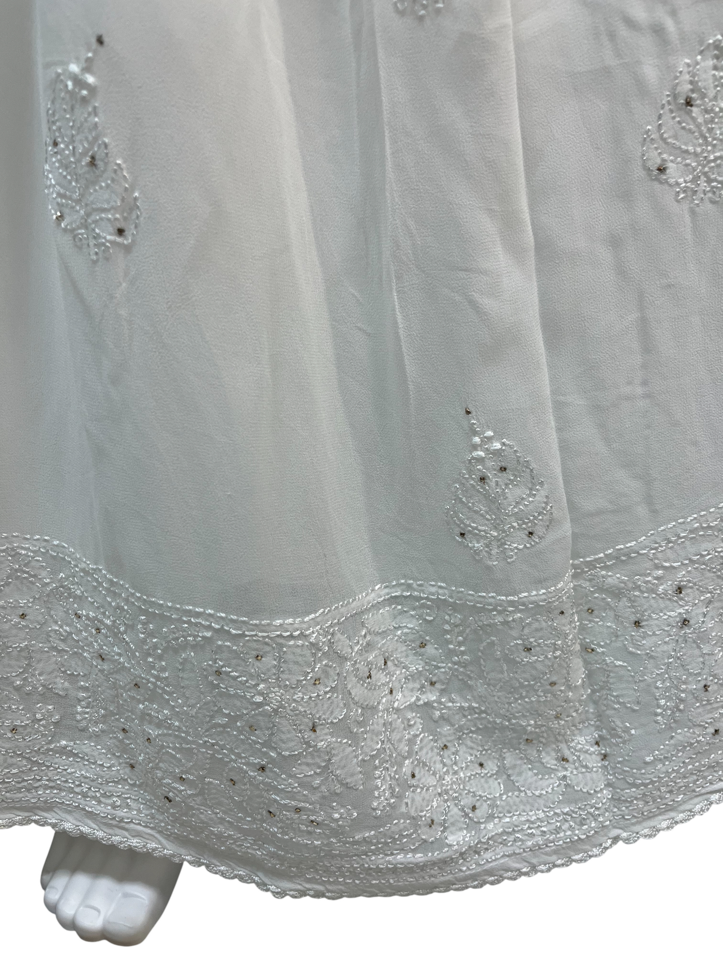 Chikankari Embroidered Long Skirt in Viscose Georgette - SHILVIKA