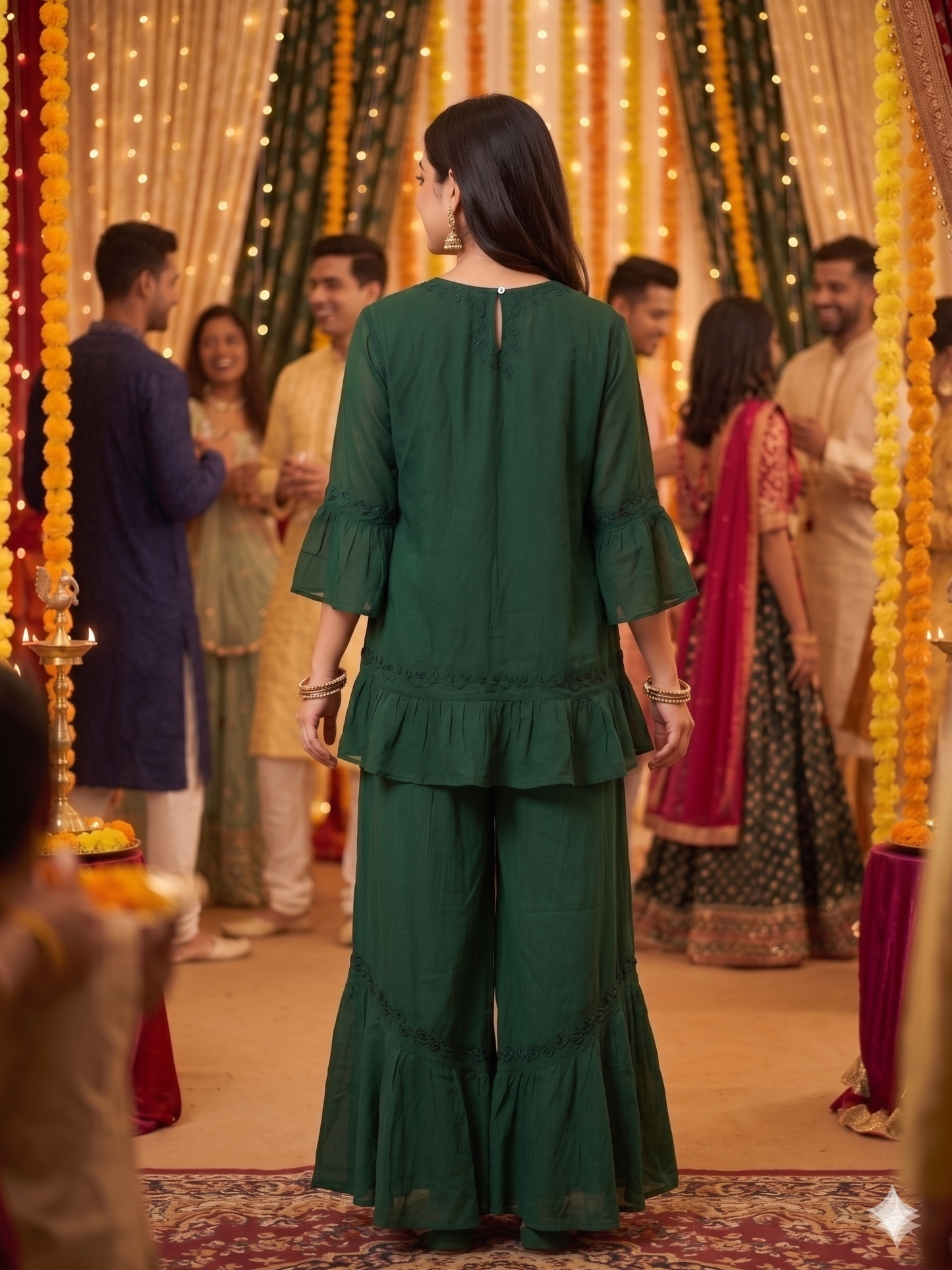 Chikankari Frill Co-Ord Set - SHILVIKA