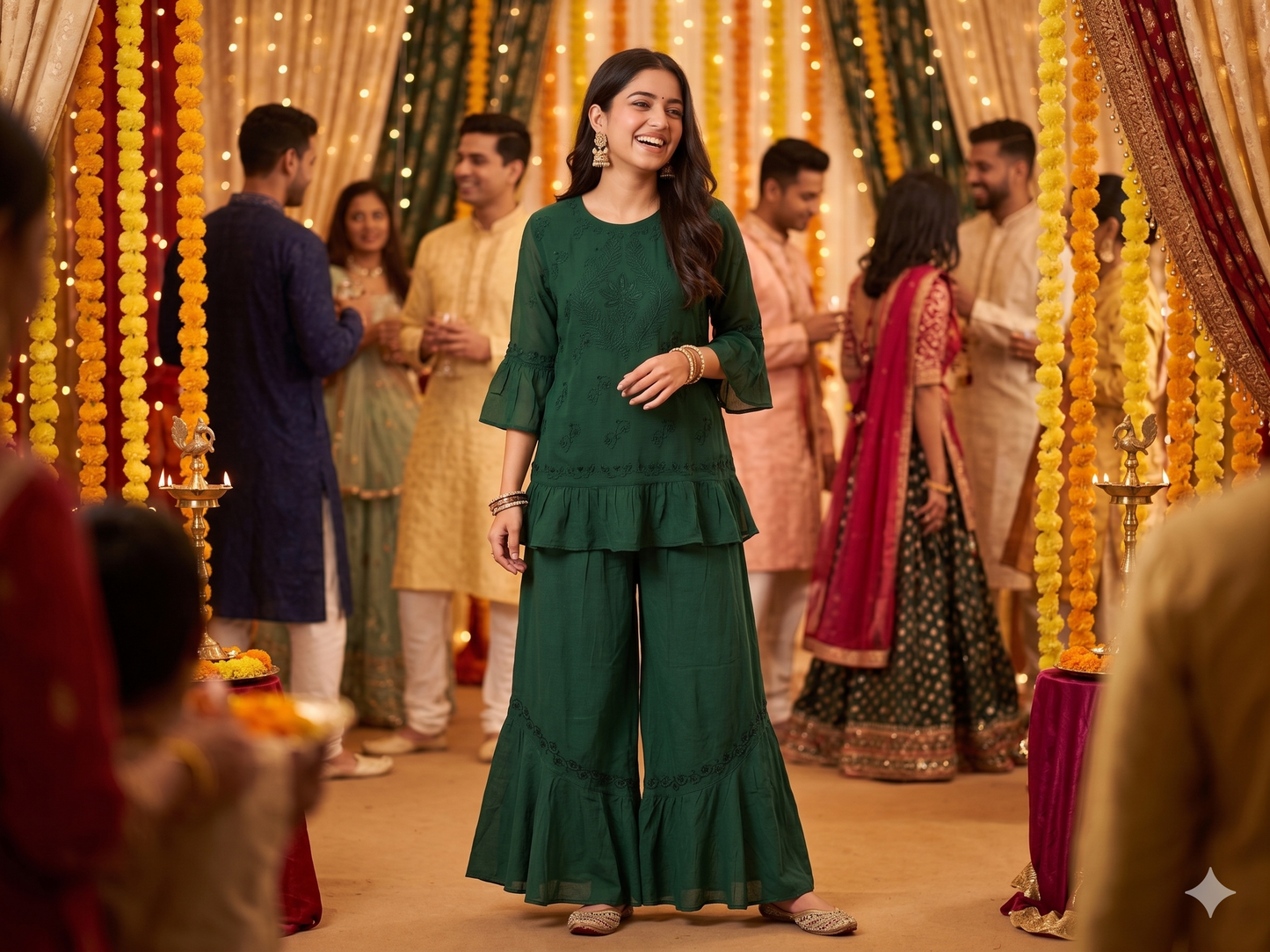 Chikankari Frill Co-Ord Set - SHILVIKA