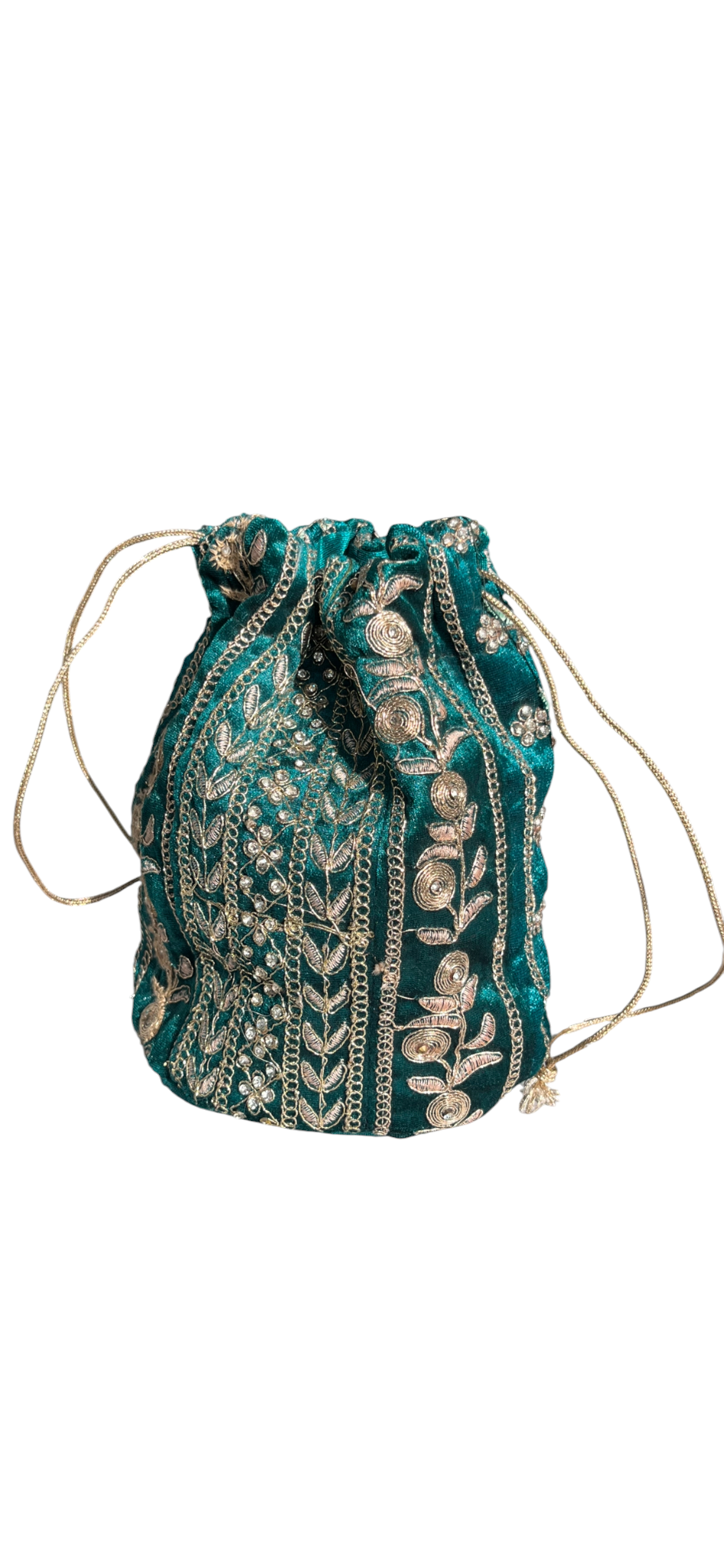 Zardozi Potli Bag with Gold Embroidery - Handcrafted - SHILVIKA