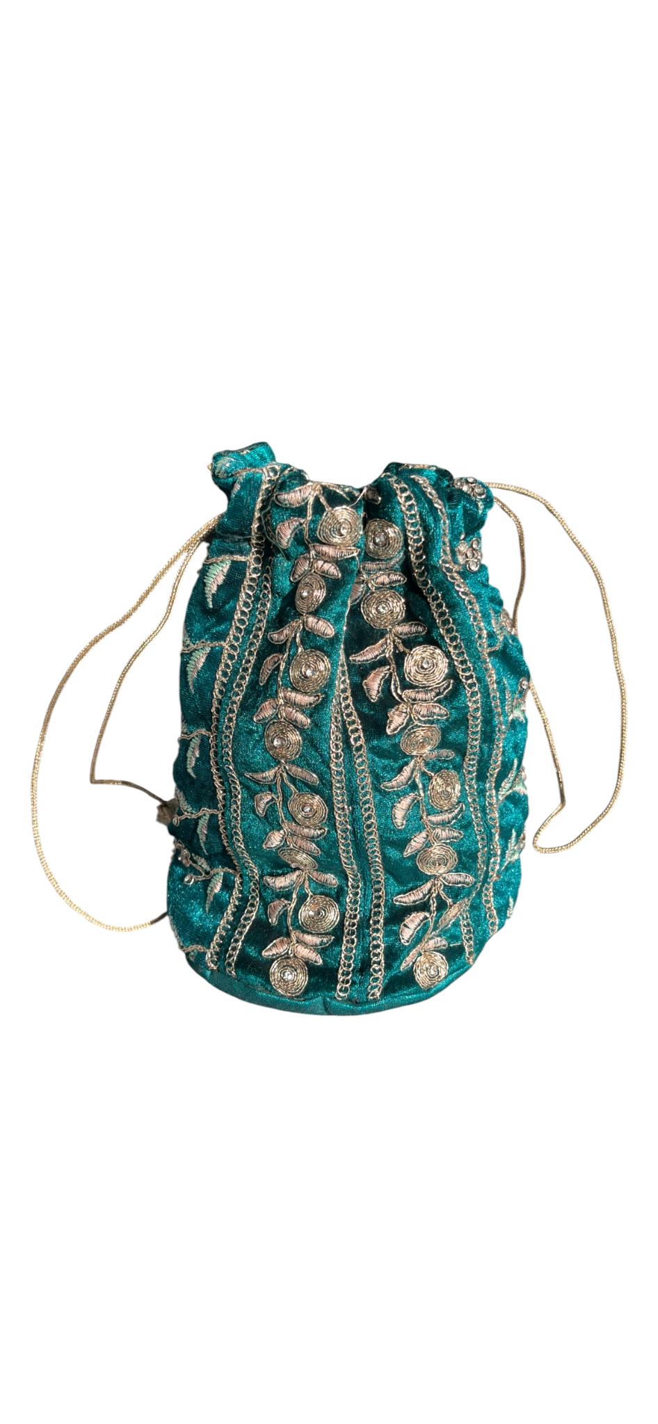 Zardozi Potli Bag with Gold Embroidery - Handcrafted - SHILVIKA