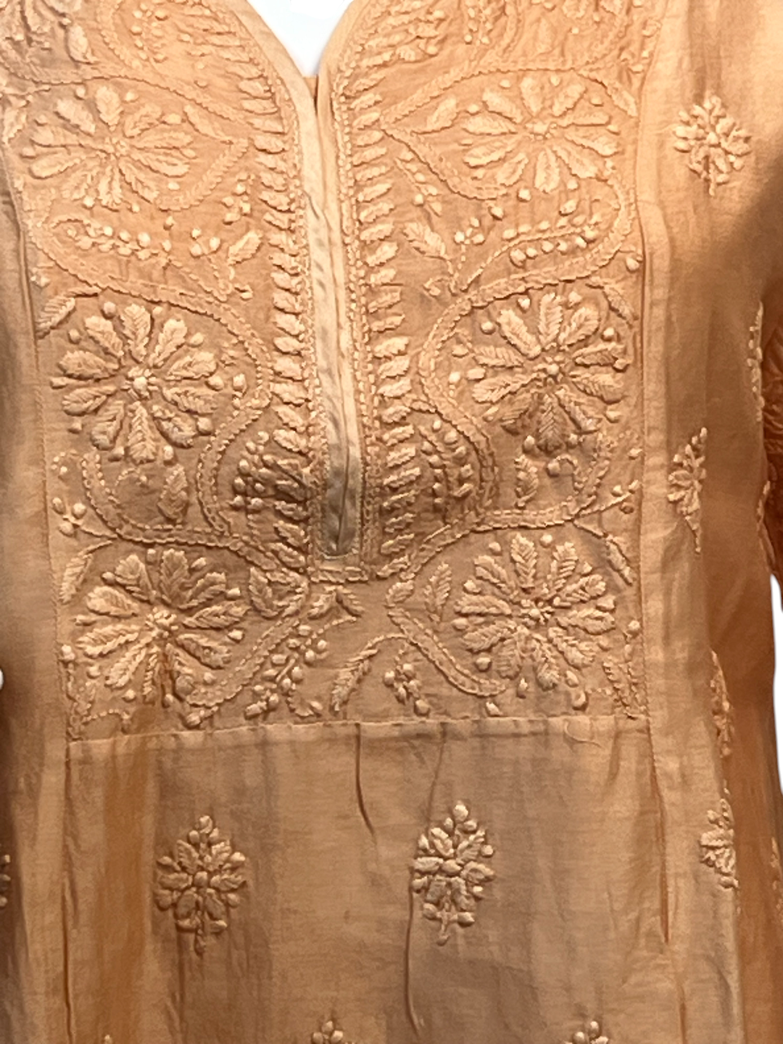 Chikan Hand Embroidery Chanderi Patch Top - SHILVIKA