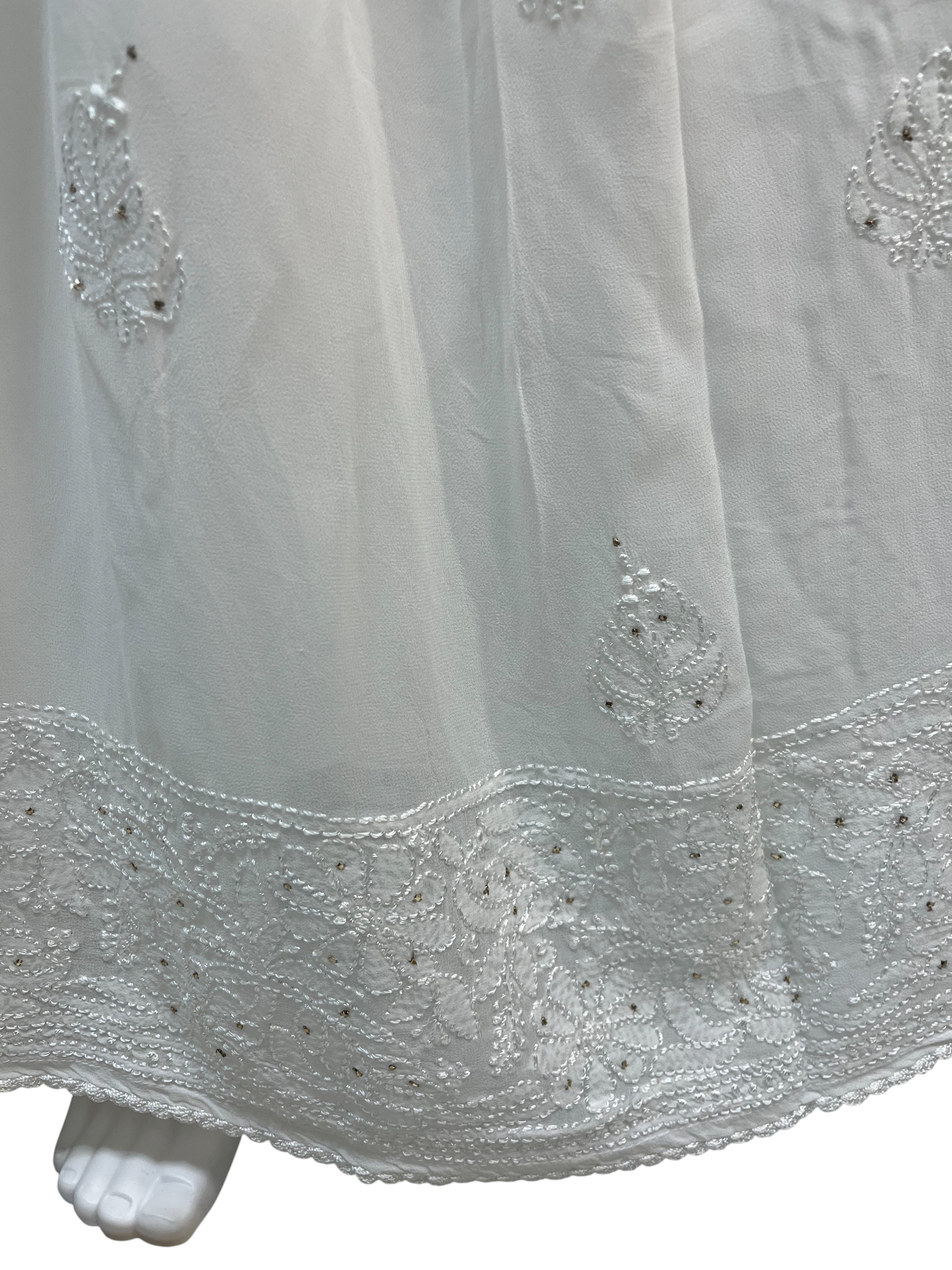 Chikankari Embroidered Long Skirt in Viscose Georgette - SHILVIKA