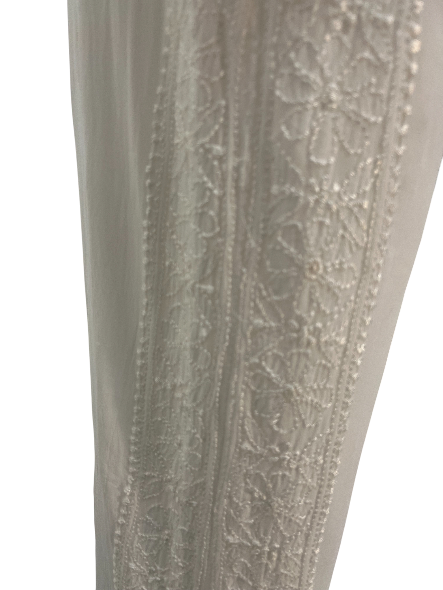 Elegant White Chikankari-Style Embroidered Co-ord Set - SHILVIKA