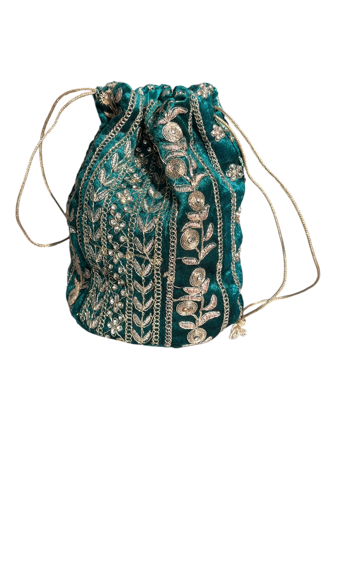 Zardozi Potli Bag with Gold Embroidery - Handcrafted - SHILVIKA