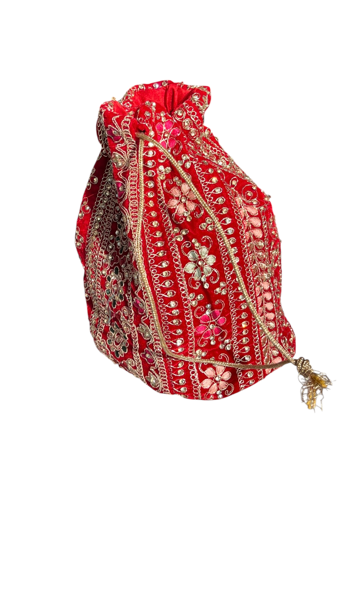 Zardozi Potli Bag with Gold Embroidery - Handcrafted - SHILVIKA