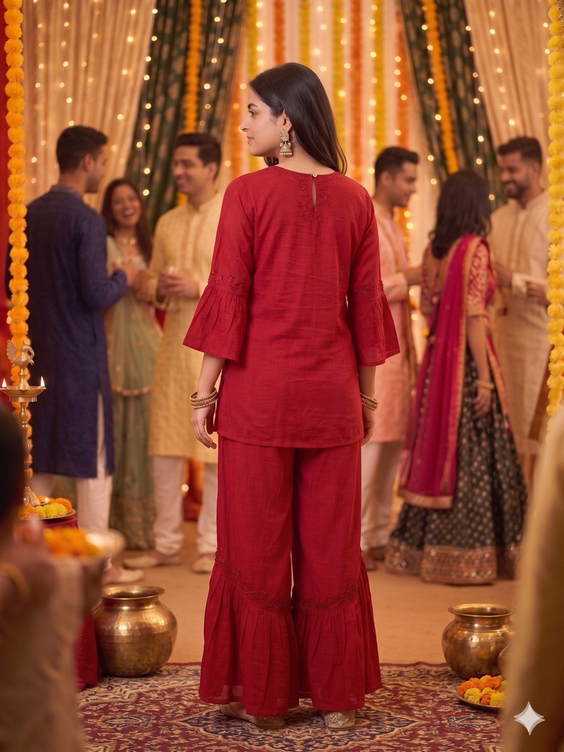 Chikankari Frill Co-Ord Set - SHILVIKA