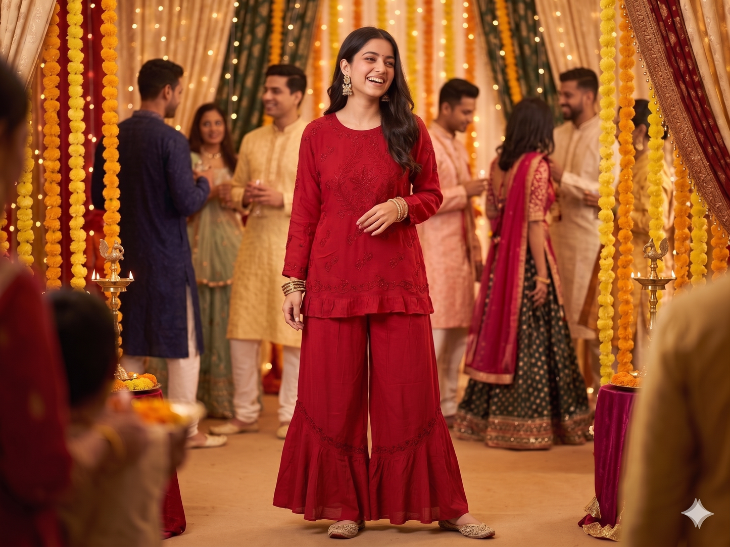 Chikankari Frill Co-Ord Set - SHILVIKA